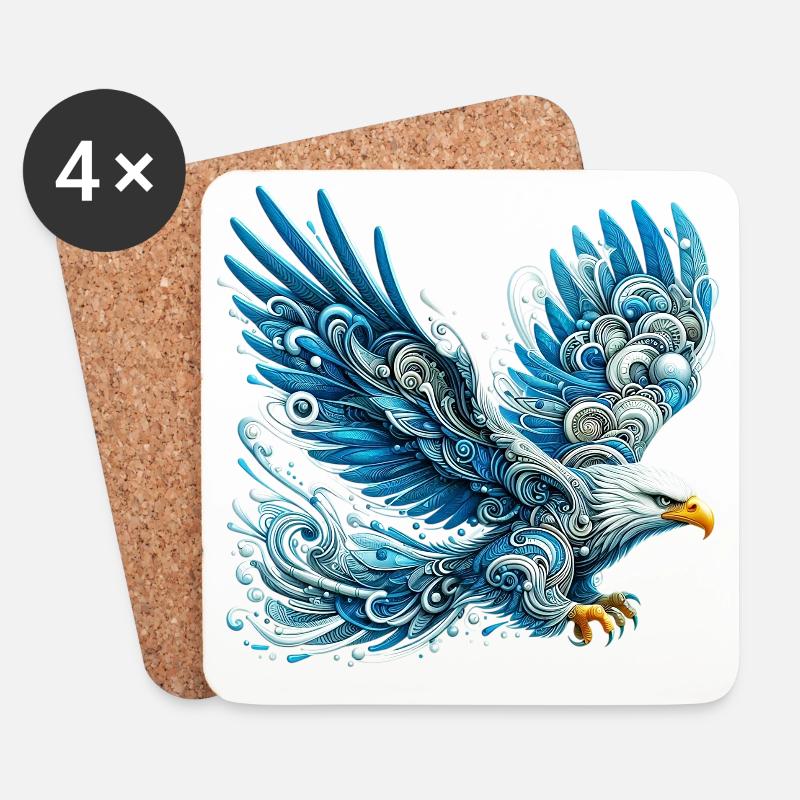 Adler - Untersetzer (4er-Set) - Weiß