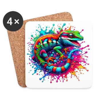 Gecko - Untersetzer (4er-Set) - Weiß - Vorne