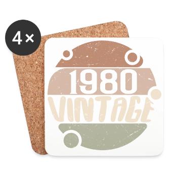 Vintage 1980's Retro Gifts 1980's Vintage 1980's - Coasters (set of 4) - white - Front