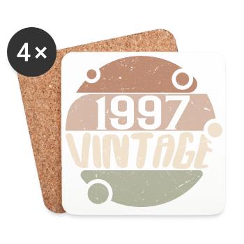 Vintage 1997 Cadeaux rétro 1997 millésime 1997 - Dessous de verre (lot de 4) - blanc - Devant