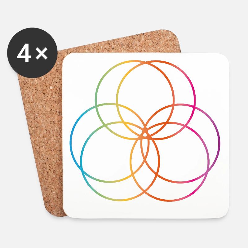 Yoga Meditation Kreis Regenbogen farbenfroh Yogi - Untersetzer (4er-Set) - Weiß