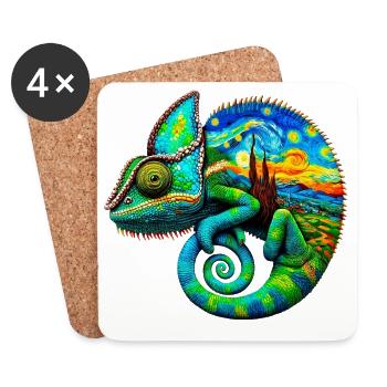 Van Gogh Caméléon - Dessous de verre (lot de 4) - blanc - Devant