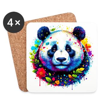 Panda - Dessous de verre (lot de 4) - blanc - Devant