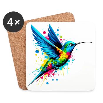 Colibri - Dessous de verre (lot de 4) - blanc - Devant