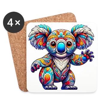 Koala - Dessous de verre (lot de 4) - blanc - Devant