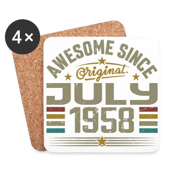 Built in July 1958 | Gift July 1958 - Coasters (set of 4) - white - Front