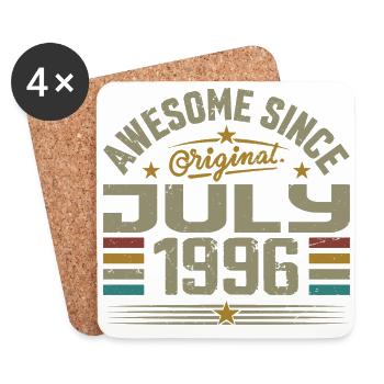 Baujahr Juli 1996 | Geschenk Juli 1996 - Untersetzer (4er-Set) - Weiß - Vorne
