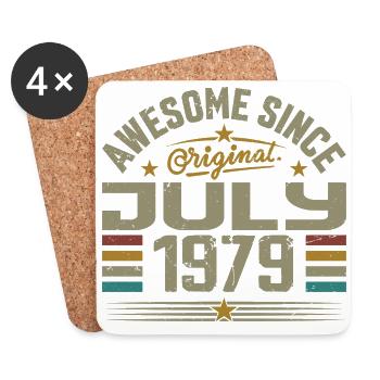 Baujahr Juli 1979 | Geschenk Juli 1979 - Untersetzer (4er-Set) - Weiß - Vorne