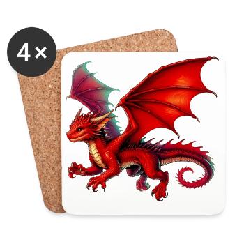 Dragon - Coasters (set of 4) - white - Front