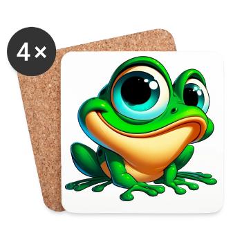 Frosch - Untersetzer (4er-Set) - Weiß - Vorne