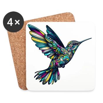 Colibri - Dessous de verre (lot de 4) - blanc - Devant