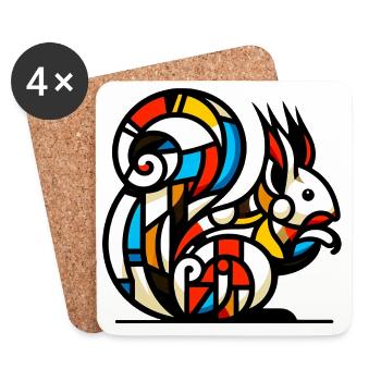 Squirrel - Coasters (set of 4) - white - Front