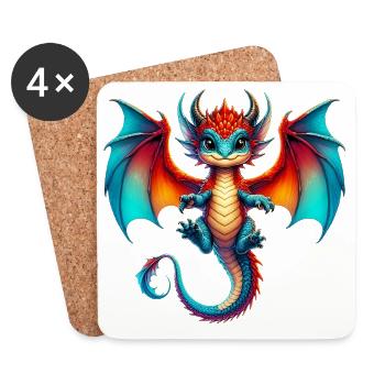Dragon - Coasters (set of 4) - white - Front