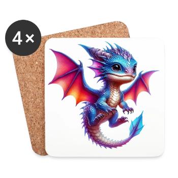 Dragon - Coasters (set of 4) - white - Front