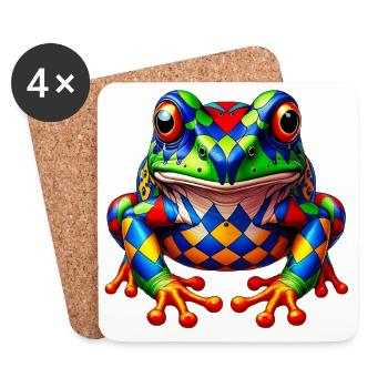 Grenouille - Dessous de verre (lot de 4) - blanc - Devant