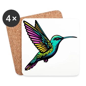 Colibri - Dessous de verre (lot de 4) - blanc - Devant