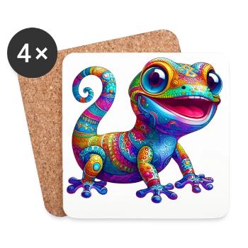 Gecko - Untersetzer (4er-Set) - Weiß - Vorne