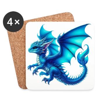 Dragon - Dessous de verre (lot de 4) - blanc - Devant