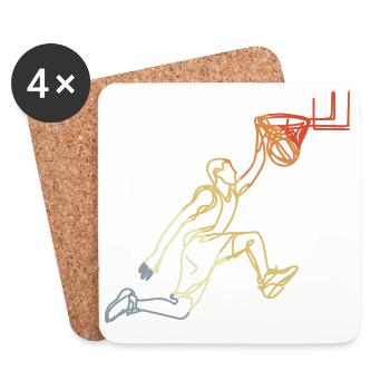 Basketball Retro Look - Coasters (set of 4) - white - Front
