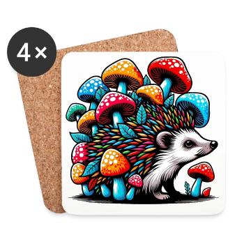 Riccio con Fungo Funghi Pilze - Untersetzer (4er-Set) - Weiß - Vorne