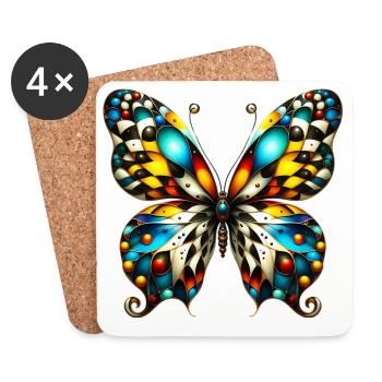 Schmetterling - Untersetzer (4er-Set) - Weiß - Vorne