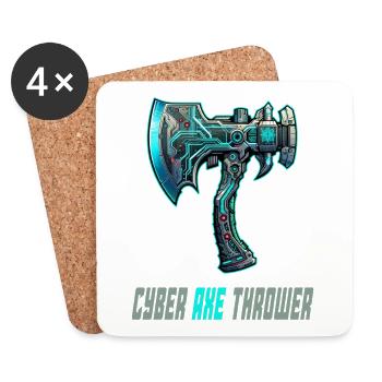 Cyber axe throwing axe sport design - Coasters (set of 4) - white - Front