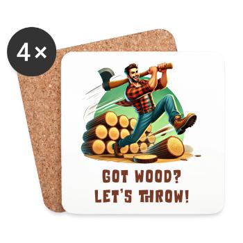 Got Wood? Let's throw! Axt Sport - Coasters (set of 4) - white - Front