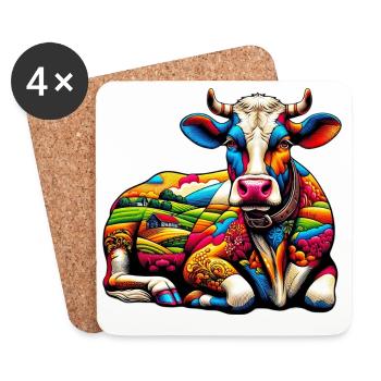 Cow - Coasters (set of 4) - white - Front