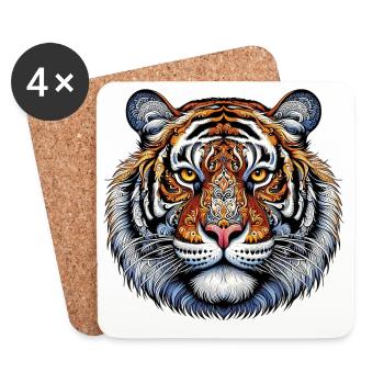 Tiger - Coasters (set of 4) - white - Front