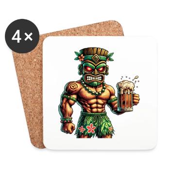 Tiki Culture Design - Untersetzer (4er-Set) - Weiß - Vorne