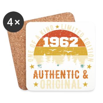 Original 1962 Cadeau D'anniversaire 1962 Authentic - Dessous de verre (lot de 4) - blanc - Devant