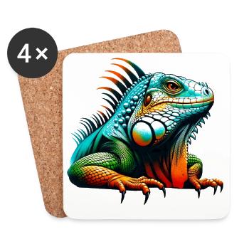 Iguana - Coasters (set of 4) - white - Front