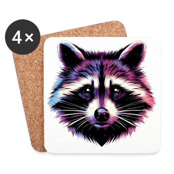 Raccoon - Coasters (set of 4) - white - Front
