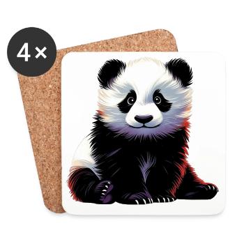 Panda - Untersetzer (4er-Set) - Weiß - Vorne