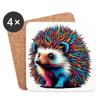 Igel - Untersetzer (4er-Set) - Weiß - Vorne