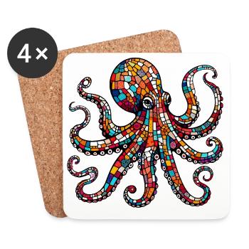 Octopus - Coasters (set of 4) - white - Front