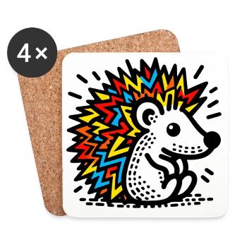 Igel - Untersetzer (4er-Set) - Weiß - Vorne