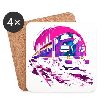 Retrowave Railway - Coasters (set of 4) - white - Front