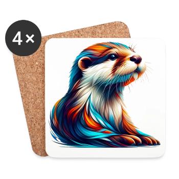 Otter - Coasters (set of 4) - white - Front