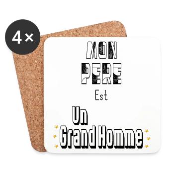 Mon Père Est Un Grand Homme - Dessous de verre (lot de 4) - blanc - Devant