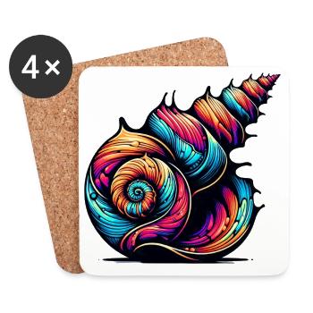 Shell - Coasters (set of 4) - white - Front