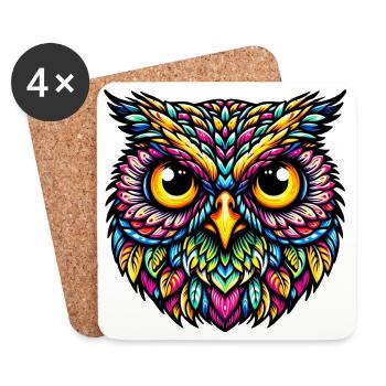 Owl - Coasters (set of 4) - white - Front
