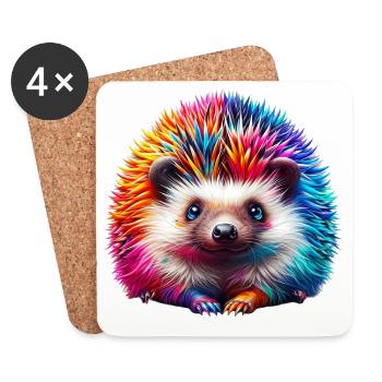 Igel - Untersetzer (4er-Set) - Weiß - Vorne