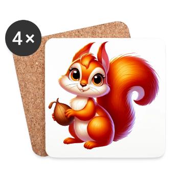 Squirrel - Coasters (set of 4) - white - Front