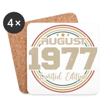 Vintage Born August 1977 Birthday Gift 1977 - Coasters (set of 4) - white - Front