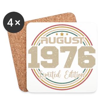 Jahrgang Jahrgang August 1976 Geburtstagsgeschenk 1976 - Untersetzer (4er-Set) - Weiß - Vorne
