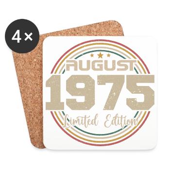 Jahrgang Jahrgang August 1975 Geburtstagsgeschenk 1975 - Untersetzer (4er-Set) - Weiß - Vorne