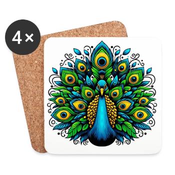 Peacock - Coasters (set of 4) - white - Front