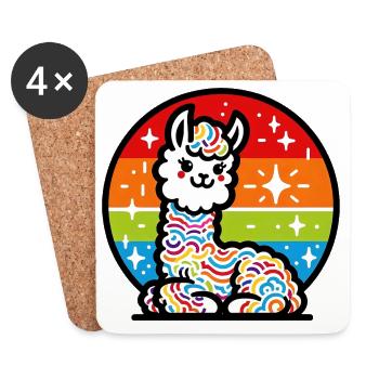 Alpaga - Dessous de verre (lot de 4) - blanc - Devant