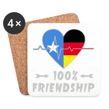 Somalia und Deutschland 100% Freundschaft - Untersetzer (4er-Set) - Weiß - Vorne